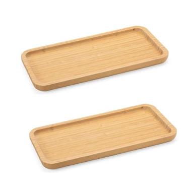Imagem de 2un PETISQUEIRA RETANGULAR BAMBU 37CM BANDEJA FRIOS - clink