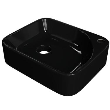 Imagem de Cuba de Apoio Retangular Para Banheiro Lavabo Cross C01 RO36W Preto - Lyam