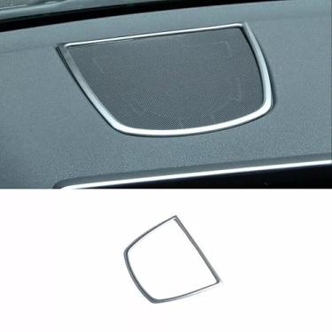 Imagem de HAGEZA Acabamento da capa da moldura do alto-falante do painel interno ABS, adequado para BM-W X5 X6 F15 F16 2014-2018, acabamento da capa da moldura do alto-falante do painel do console prateado