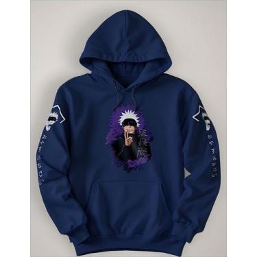 Imagem de Blusa Moletom Canguru Capuz E Bolso Satoru Gojo Personagens - Lobo Set