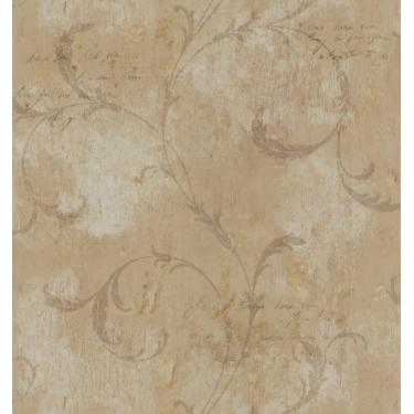 Imagem de Brewster Papel de parede 174-58905 Beacon House Via Allure Scrolls and Script Wallpaper, 52 cm x 996 cm, bege