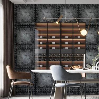 Imagem de Papel De Parede Adesivo Placa De Metal - 3,0M - Gh Papel De Parede