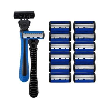 Imagem de Lâmina De Segurança De Aço Inoxidável De 6 Camadas Navalha Manual Lavá