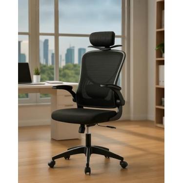 Imagem de U-STAR Cadeira de Escritório Presidente Ergonômica Cabide Mesh Respirável Ajuste Lombar Preta