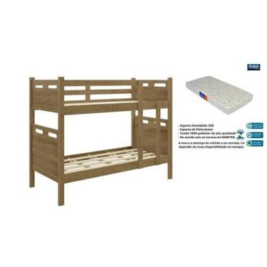 Imagem de Beliche Fênix Jaspe Versátil Castanho Vira 2 Camas Com 2 Colchão Solte