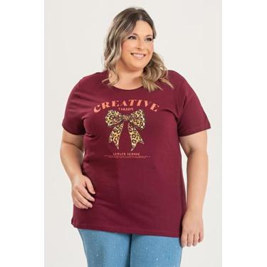 Imagem de T-shirt Feminina Plus Size em Malha Algodão c/ Estampa "CREATIVE" - Se