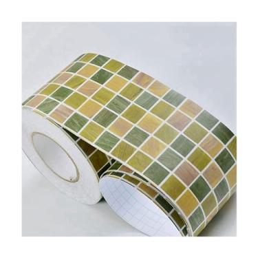 Imagem de Borda de papel de parede 5M autoadesivo PVC impermeável borda de papel de parede decoração de casa de banho azulejos adesivos DIY papel de parede