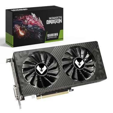 Imagem de MOUGOL Placa de Vídeo AMD Radeon RX580, 8GB 2048SP GDDR5 256 bits, GPU para jogos de PC com HDMI DP DVI PCI Express x 16 3.0 placa de vídeo para com ventiladores duplos (Padrão preto)
