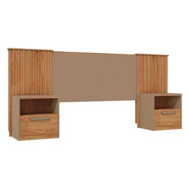 Imagem de Cabeceira Casal Extensível 2 Mesas com Gaveta Lucius Freijó