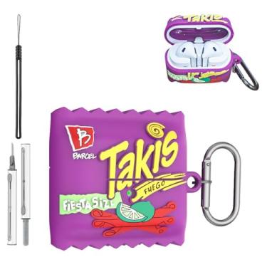 Imagem de Capa protetora de silicone para Samsung Galaxy Buds 3 Pro/Galaxy Buds 3, Cartoo 3D, engraçada, batata roxa, capa protetora de silicone para Galaxy Buds 3 Pro/Galaxy Buds 3, com chaveiro, cordão e kit