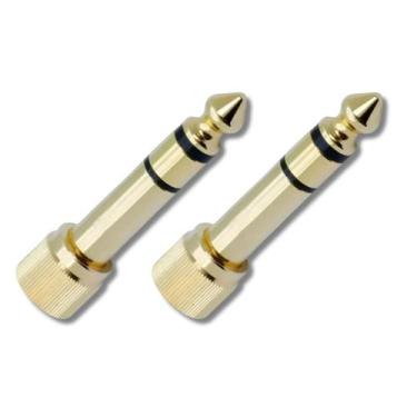 Imagem de Kit 2 Adaptador P2 X P10 Estéreo Fone Com Rosca Prof. Cs706 - Custom s