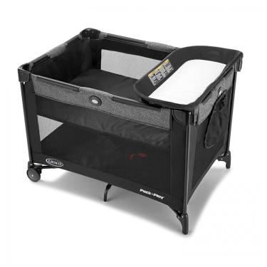 Imagem de Berço Cercado Portátil com Trocador de Fraldas e Rodas Dobráveis, Graco, Preto