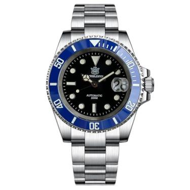 Imagem de STEELDIVE SD1953 Relógios automáticos pretos NH35 300 m à prova d'água com vidro safira masculino de mergulho, V 1, Relógio de mergulho
