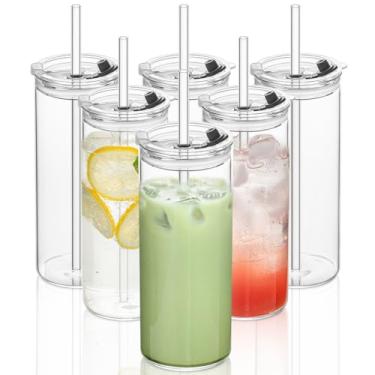 Imagem de KEMORELA 6 conjuntos de copos redondos para beber, copos à moda antiga