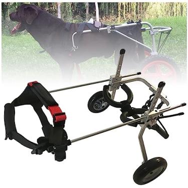 Imagem de Cadeira de rodas com pernas traseiras para cães, carrinho para patas traseiras ajustável para cães pequenos, médios e grandes, de 1,5 a 55 kg, ajuda a deslocamentos com as extremidades traseiras