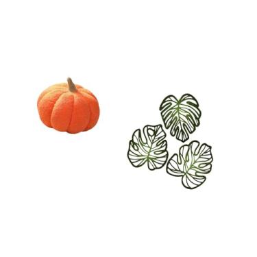 Imagem de Fenteer Almofadas de Abóbora de Halloween, Almofadas de Pelúcia para Sofá, Decoração de Quarto, Folhas de Palmeira, Arte de Parede de Madeira, Ornamento Criat