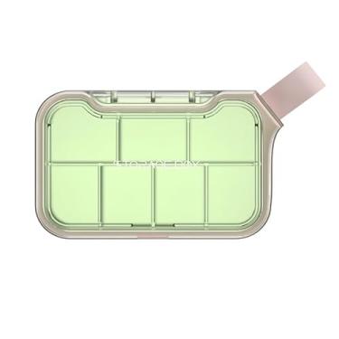 Imagem de Organizador de comprimidos de viagem, estojo portátil para comprimidos com 7 compartimentos, caixa de comprimidos diária para guardar vitaminas, pequeno recipiente para comprimidos para organizador de