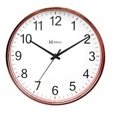 Imagem de Relógio Parede Quartz Herweg Liso 22cm 660139 Rosé - Rosé