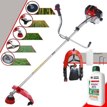 Imagem de Máquina de Cortar Grama Toyama RT52-L À Gasolina 52cc 2HP 10.000rpm Roçadeira Lateral Multifuncional Com 5 Opções de Cortes + ÓLEO STIHL 2 Tempos