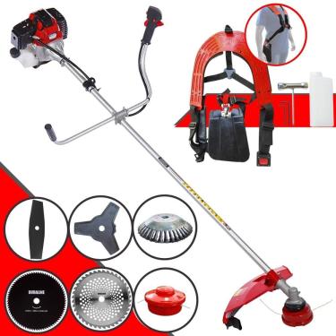 Imagem de Roçadeira Profissional Toyama RT52L À Gasolina 2T 52cc 10.000rpm 2HP de Potência Com Carretel Nylon + 4 Lâminas de Cortes + Escova de Aço 38 Cerdas