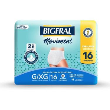 Imagem de Roupa intima descartavel unissex g/xg c/16 bigfral moviment - bigfral