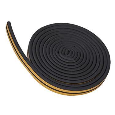 Imagem de ZJchao Tira de Vedação Autoadesiva 5 Metros de EPDM Borracha Isolamento Acústico Decapagem para Portas Janelas Redução de Ruído Durável 9x6mm (Preto)