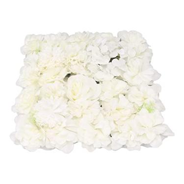 Imagem de Alomejor Decoração Floral da Parede, Rosa de Seda da Parede da Flor, Painel Artificial da Flor para a Decoração da Festa de Casamento Decoração para Casa (Branca)