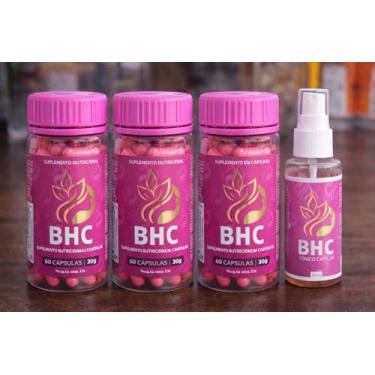 Imagem de BHC Kit Capilar para Queda de Cabelo e Alopecia, Suplemento Nutricional em Cápsulas com Tônico Capilar, 3 Frascos 60 Cápsulas 30g + Spray 60ml
