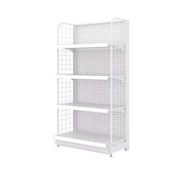 Imagem de Prateleira de exibição de gôndola de varejo - Prateleiras versáteis de grade de loja de conveniência para supermercados e mantimentos, branco 92 x 36 x 165 cm, solução de armazenamento resistente e