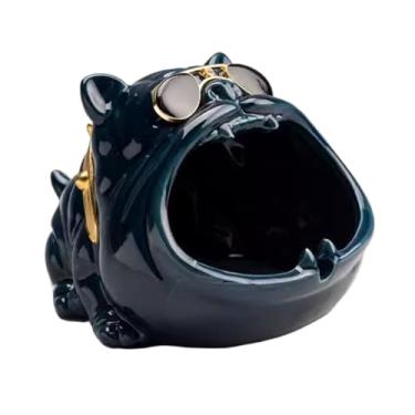 Imagem de Cinzeiro Cinzeiro de Charuto Cinzeiro para Uso Externo para Cigarros Grande Cinzeiro Exterior Interior Decoração de Casa Cinzeiros para Casa (Azul)