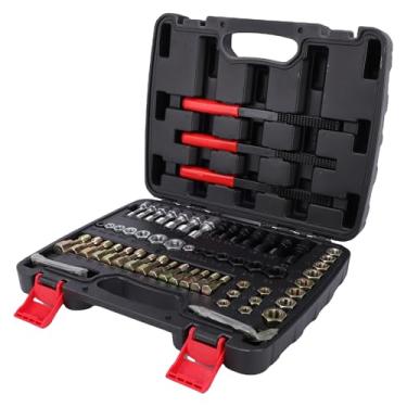 Imagem de Zhjvihx Kit Restaurador de Rosca de 61 Unidades, Ferramenta de Reparo de Recauchutagem para Porcas e Parafusos Danificados, UNC UNF e Conjunto de Perseguidor de Rosca Métrica para (61 peças)