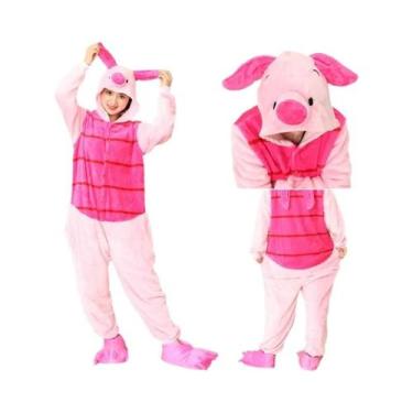 Imagem de Pijama Unissex De Desenho Animado De Porquinho Fofo, Macacão Para Fest