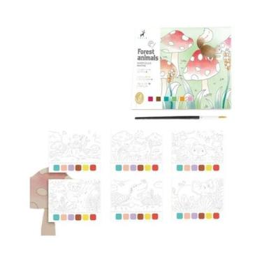 Imagem de Livro De Pintura Em Aquarela Para Crianças Com 20 Folhas, Temas De Con