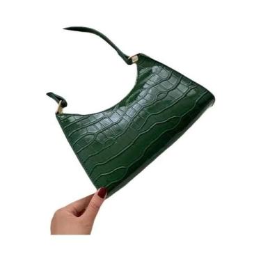 Imagem de Bolsa De Ombro Feminina Pequena Em Couro PU Com Padrão De Jacaré, Bols