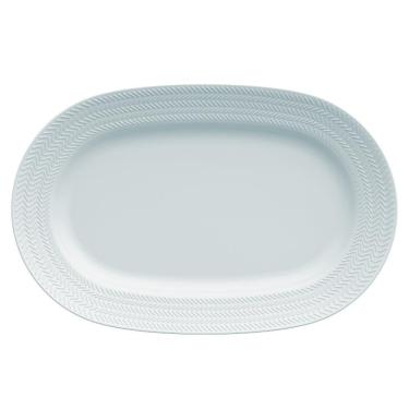 Imagem de Travessa G 34x22 cm Relevo Chevron Azul Germer Porcelanas