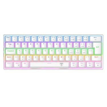 Imagem de Teclado Mecânico T-Dagger Arena Pro Sem Fio Rainbow 60% Switch Marrom 