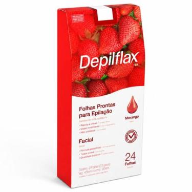Imagem de Folhas Prontas Para Depilação Facial Depilflax Morango 24un