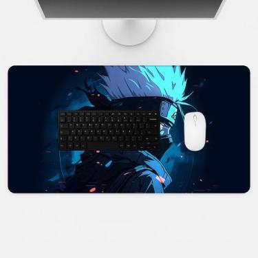 Imagem de Mouse Pad Grande Guerreiro Ninja Azul Desk Mat para Setup Gamer Comput