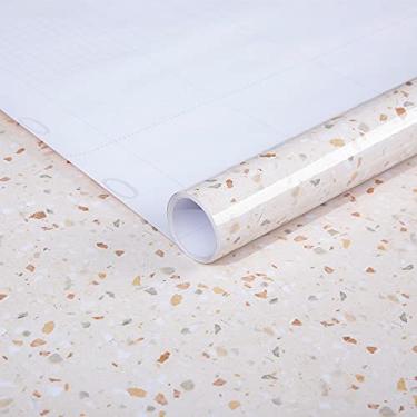 Imagem de WSWJDW Adesivos de parede Móveis de sala de estar Área de trabalho Vinil de mármore à prova d'água Papel de contato autoadesivo de cor sólida Decoração de casa, 3,60 cm x 1 m