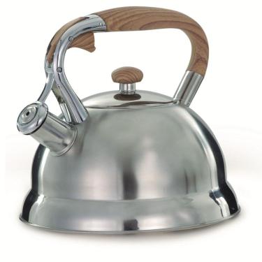 Imagem de Chaleira 3L, Inox Cor Prata - Indução - Moderna - Alça Bambu