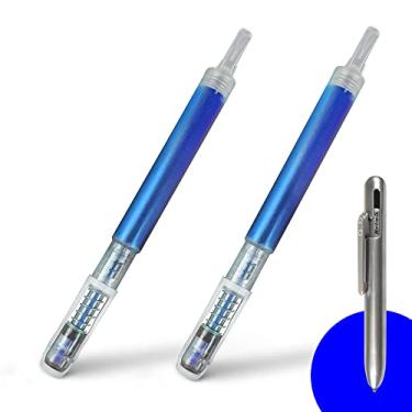 Imagem de Refis de tinta permanente para caneta marcador - 2 refil de cartucho de caneta fina para marcador permanente retrátil de titânio MARKSMITH da Soul Built (azul)