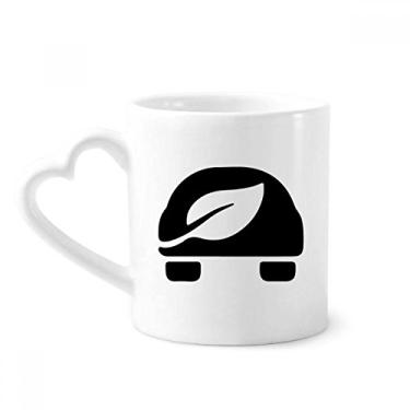 Imagem de Leaf Car Energy Vehicles Protect Environment Caneca de café cerâmica copo de coração de vidro