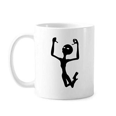 Imagem de Caneca alienígena pulando universo e alienígena cerâmica xícara de café porcelana louça