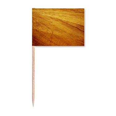 Imagem de Marcador de palito de dente com padrão de listras irregulares de madeira para decoração de festa