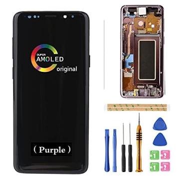 Imagem de [Moldura lilás roxa] Tela digitalizadora LCD AMOLED Touch Assembly Display LCD de substituição para Samsung Galaxy S9 Plus G965 G965U G965W G9650 SM-G965F SM-G9650/DS SM-G965F/DS 6,2 polegadas da