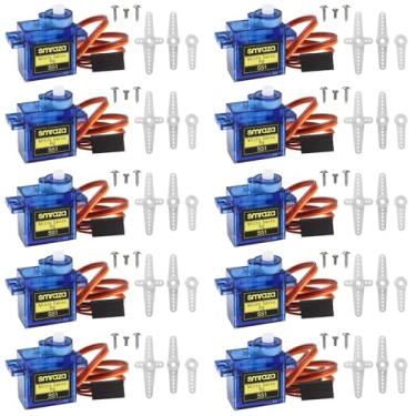 Imagem de Smraza 10 peças SG90 9G Micro Servo Motor Kit para Robô RC Braço/Mão/Caminhada Helicóptero Controle de Barco Carro com Cabo, Mini Servos para Projeto Arduino
