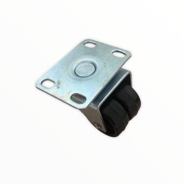 Imagem de (6pçs) Rodizio Roda Dupla 1pol. R158 Placa Giratorio Carga 70kg Por Ro