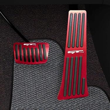 Imagem de Capa de pedais de liga de alumínio para TDOFYHK TDOFYH5 2020-2023 Antiderrapante Auto Sem Perfuração Capas de Pedal de Acelerador e Freio de Alumínio 2 peças (vermelho)