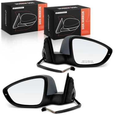 Imagem de A-Premium Par (2) espelhos retrovisores elétricos do lado do motorista e do passageiro - compatível com Volkswagen Passat 2012 - Espelho retrovisor externo cinza dobrável manual aquecido com seta -