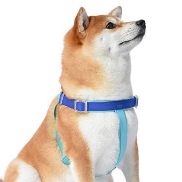 Imagem de Wags & Wiggles Peitoral de PVC impermeável tricolor - Grande| Peitoral de PVC impermeável marinho e amarelo para cães | Perfeito para diversão no verão na piscina ou no lago com cães – Elegante e fofo